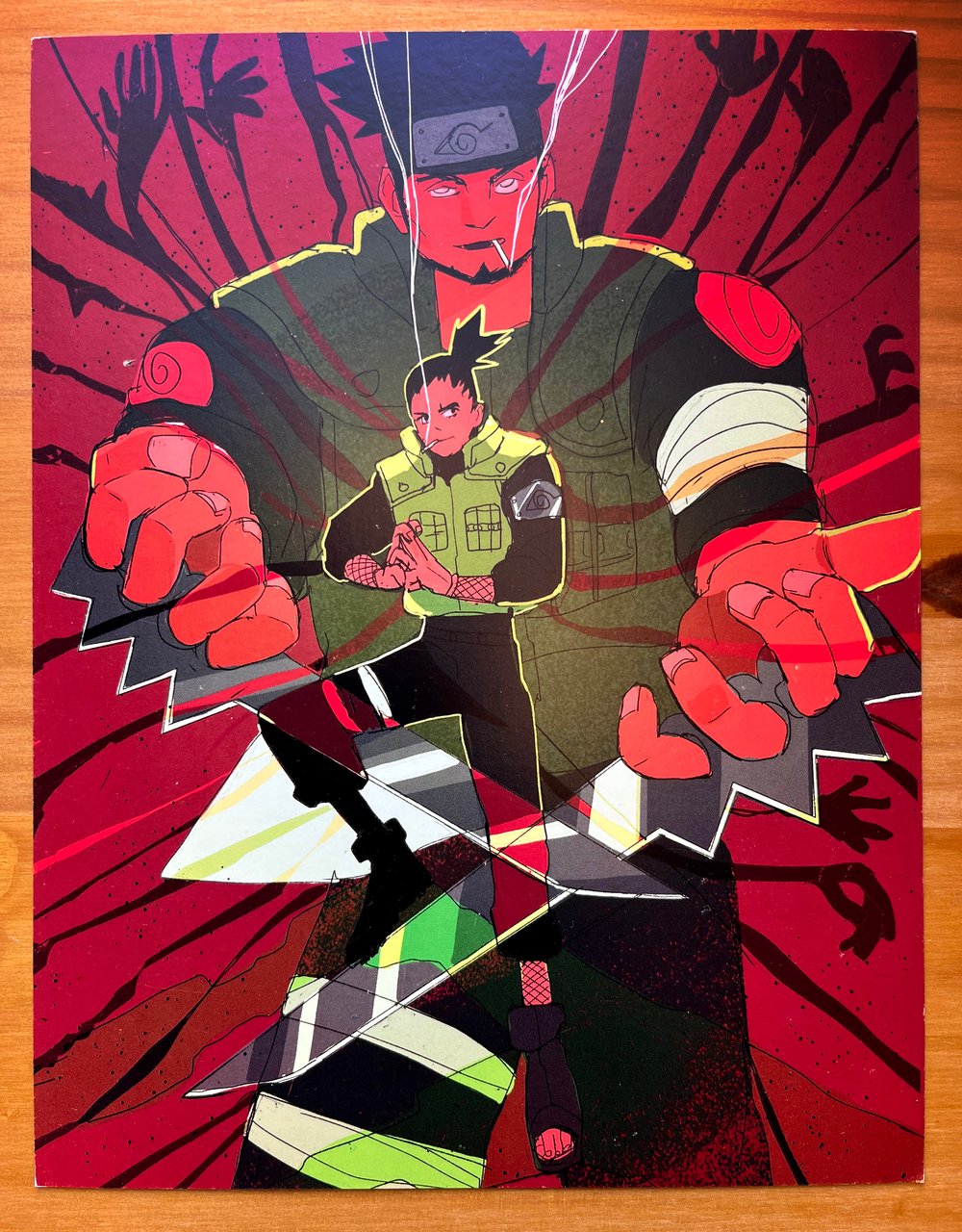 Image of Shikamaru and Asuma Print