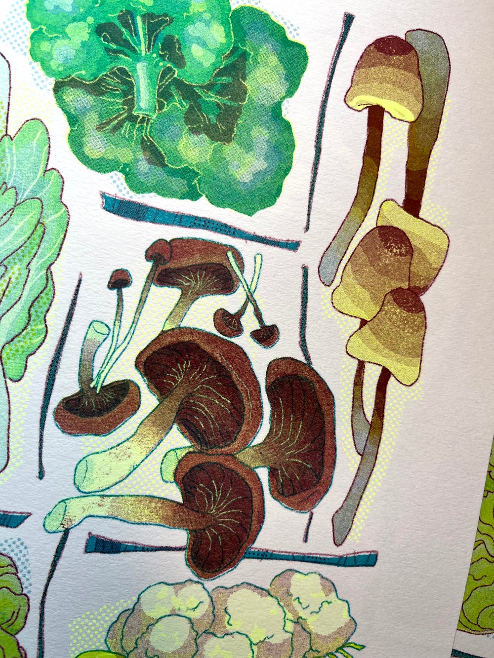 Image of Veggie Market Risograph Print