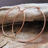 Image 2 of Copper Hoop Earrings 