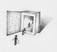 Children getting lost in a book (for World Book Day)