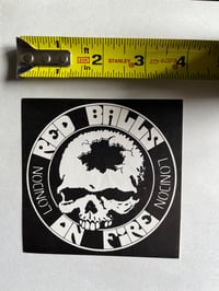 Image 3 of Red Balls On Fire VINTAGE collectible 4" Sticker London, Hollywood, Melrose 80s