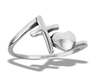 Image 3 of Cross & Heart Ring