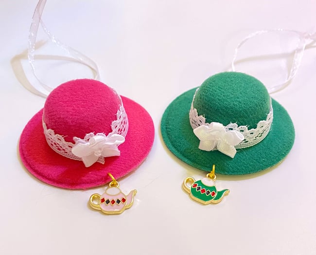 Tiny Tea Hat Ornaments