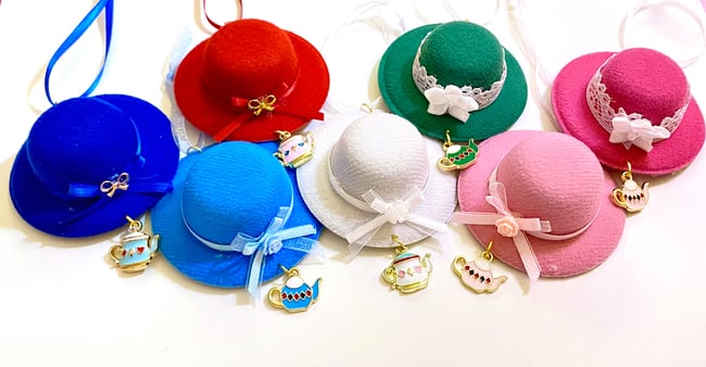 Tiny Tea Hat Ornaments