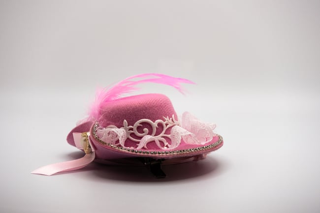 Pink OOAK Musketeer Hat Ornaments