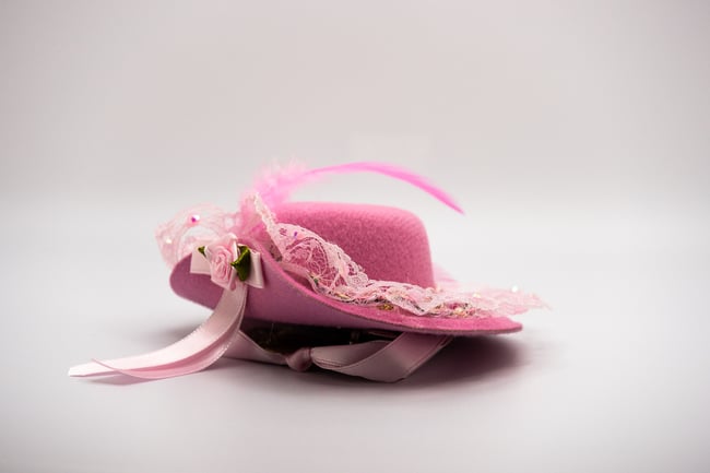 Pink OOAK Musketeer Hat Ornaments