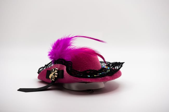 Pink OOAK Musketeer Hat Ornaments