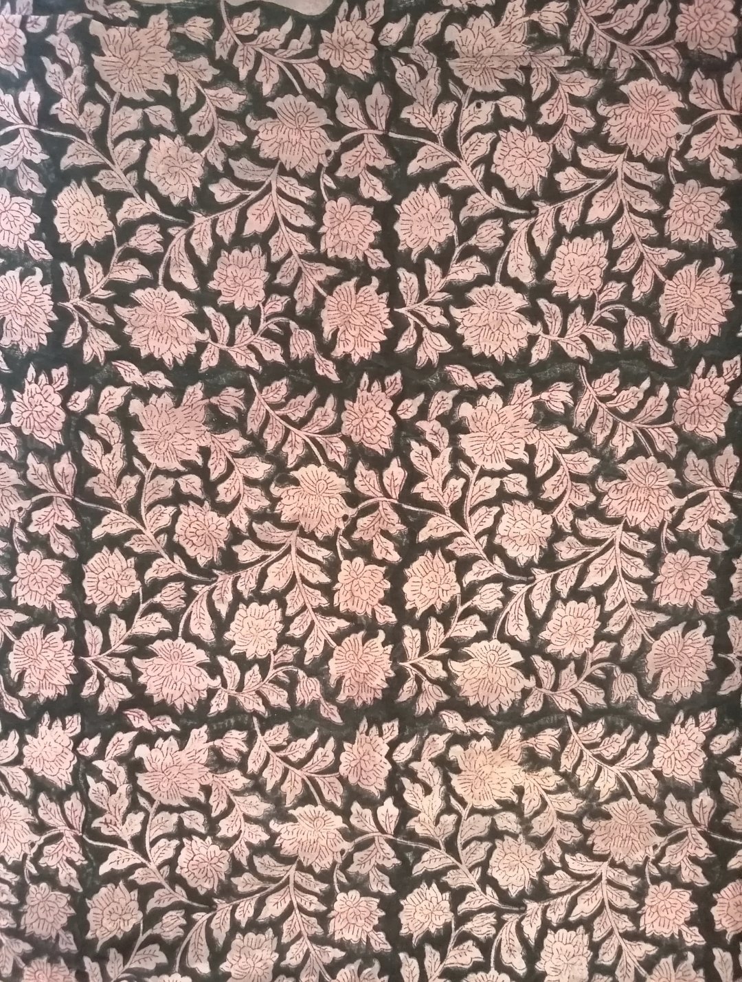 Image of Namasté fabric rosier rose et noir