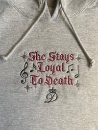 Image 4 of Davina Lyrics: “She Stays Loyal To Death” Hoodies with stars & music notes embroidered