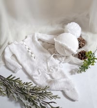 Image 1 of Newborn knitted set for photoshoots | white
