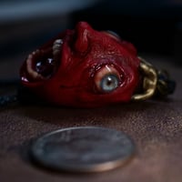 Image 10 of Egg of the King bleeding eyes pendant, adjustable cord, OOAK,