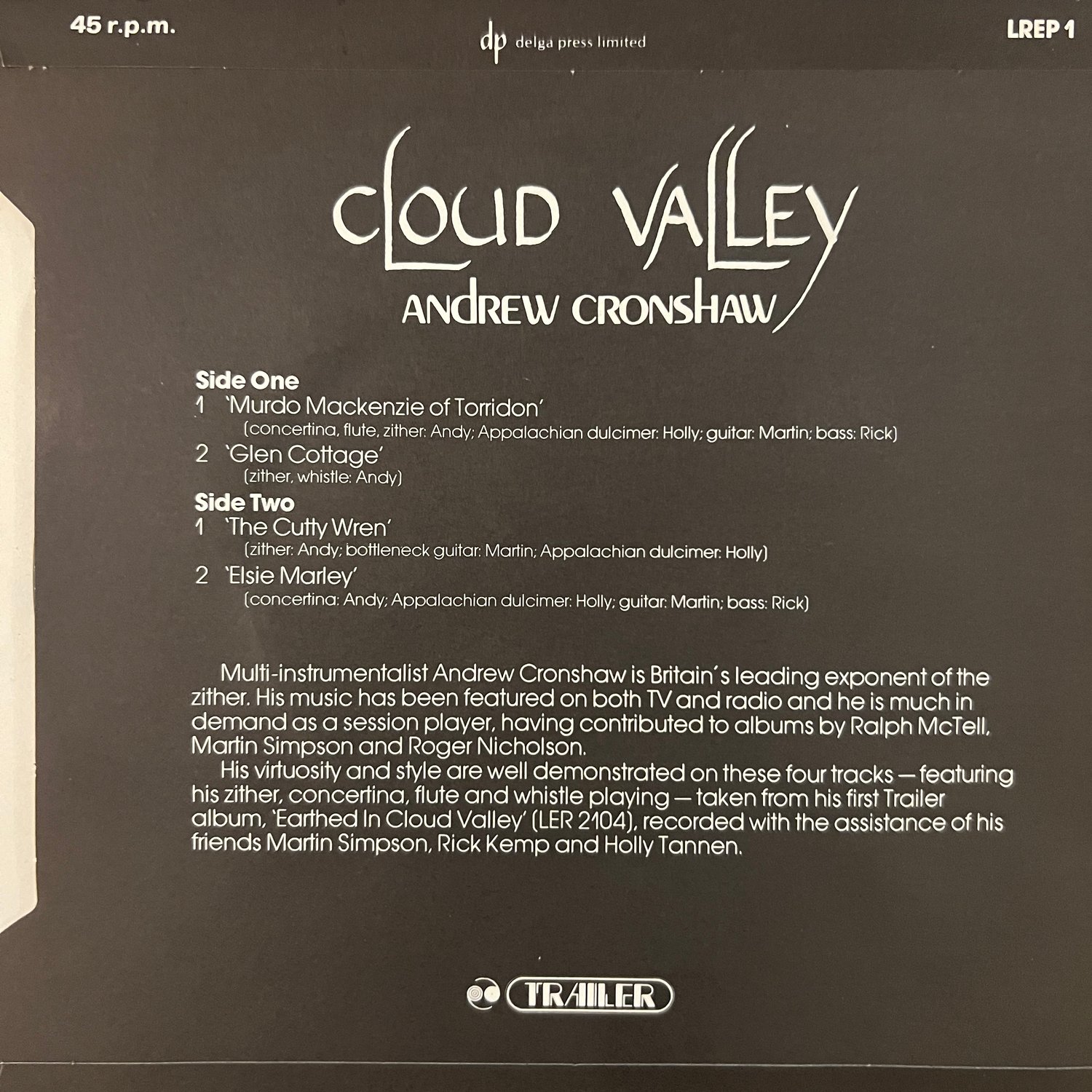 Image of Andrew Cronshaw – Earthed In Cloud Valley EP