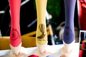 Image of Hand-dyed and Printed Full-length Pantyhose