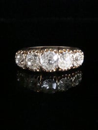 Image 1 of Early Victorian 18ct yellow gold old cut diamond 2.60-2.80ct 5 stone ring