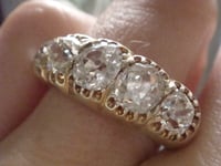 Image 4 of Early Victorian 18ct yellow gold old cut diamond 2.60-2.80ct 5 stone ring