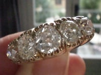 Image 5 of Early Victorian 18ct yellow gold old cut diamond 2.60-2.80ct 5 stone ring