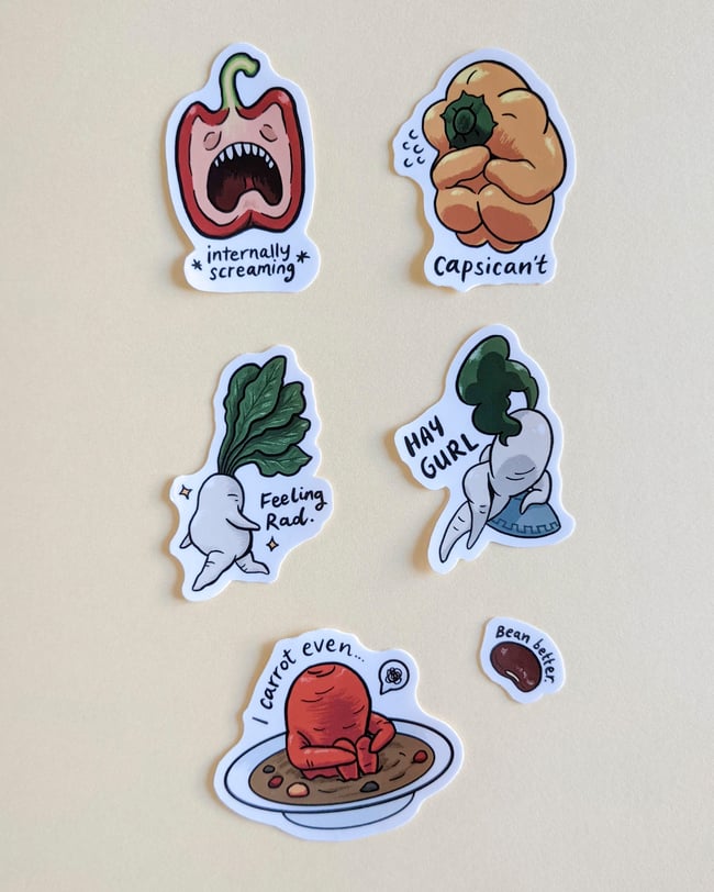 Mixed Veggies Vinyl Sticker Pack