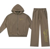 Image 1 of TrapSport Snow Washed Raw Edge Sweatsuit (only 5sets) 