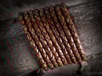 Image 2 of Vintage Brown Braided Leather Bolo Cord Necklace