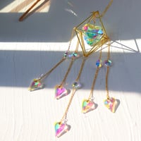 Rainbow Heart Crystal Wind Chime