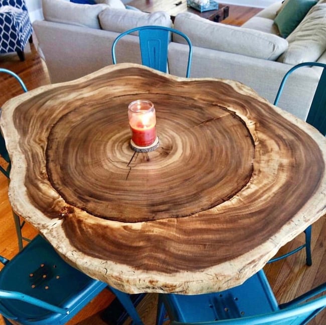 Live Edge Guanacaste Round Kitchen Table