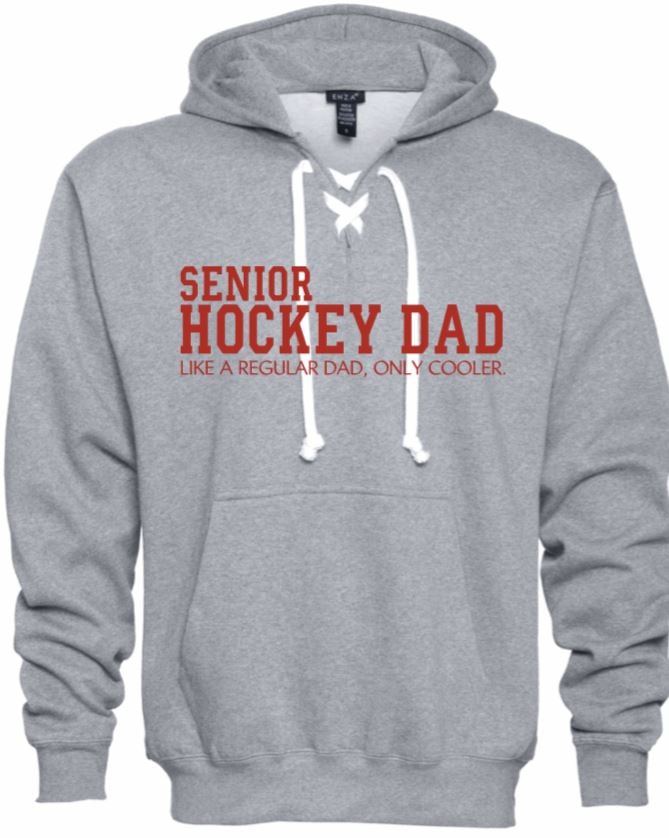 Image of Senior Hockey Dad Unisex Pullover Hockey Hood