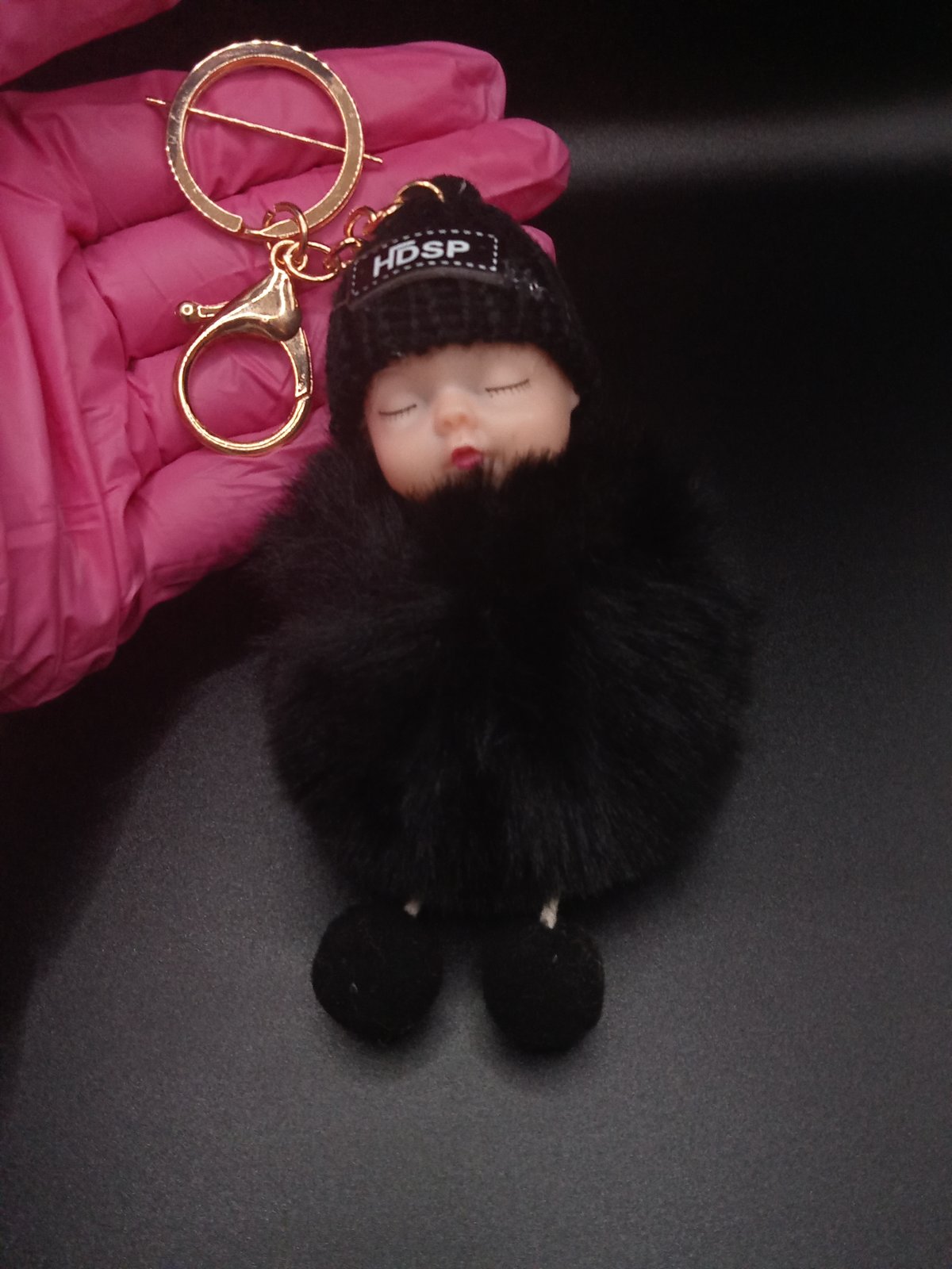Cute Pompom Sleeping Baby Keychain Fluffy Plush Doll Keychains Women Girl  Bags Keyrings Cars Key Ring Gift Charming Decor - AliExpress