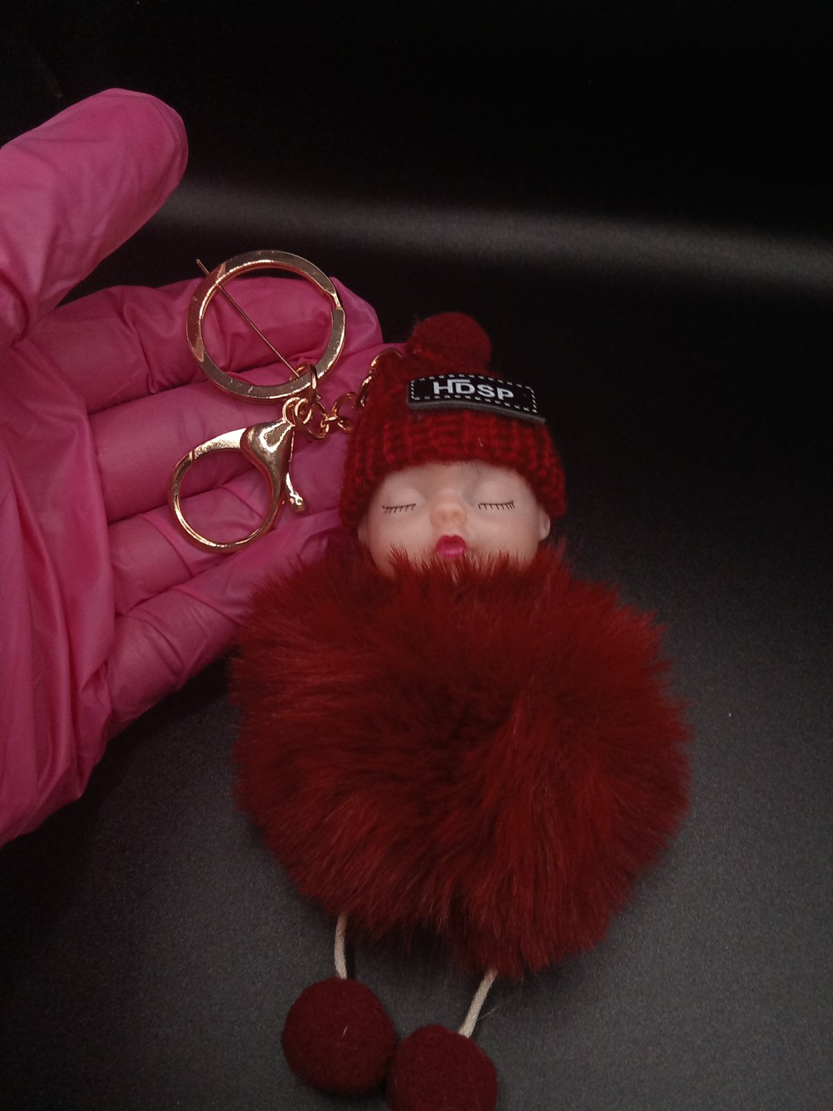 Sleeping hot sale baby keyring