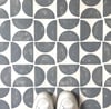 Crescent Tile Stencil for Patios, Floors, Tiles and Walls-Geometric Stencil - DIY Floor Project.