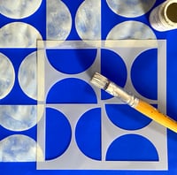 Image 3 of Crescent Tile Stencil for Patios, Floors, Tiles and Walls-Geometric Stencil - DIY Floor Project.