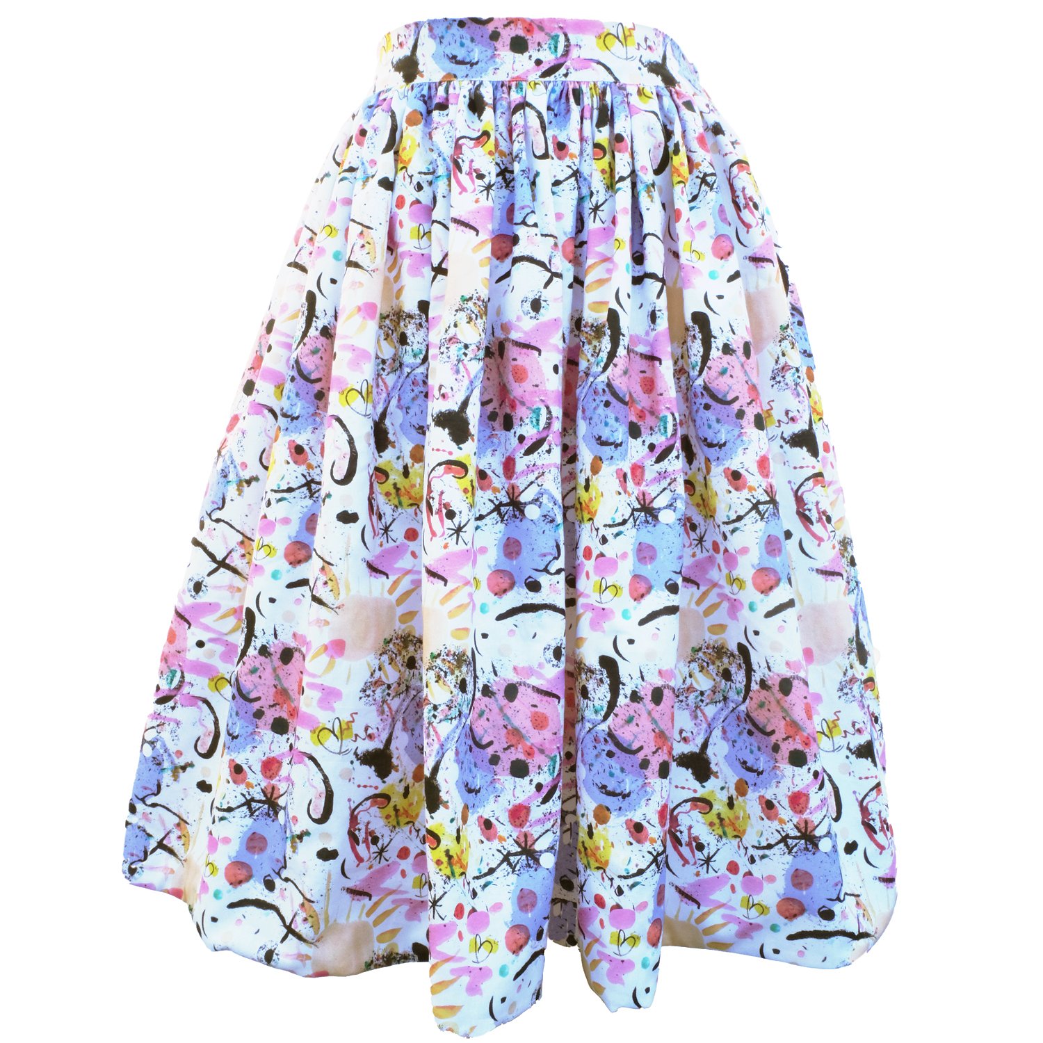 Image of Miro Swing Skirt. Knee Length Cotton Poplin.