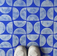 Image 2 of Crescent Tile Stencil for Patios, Floors, Tiles and Walls-Geometric Stencil - DIY Floor Project.