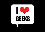 Image of I Love Geeks Postcard