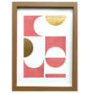 Rei Picture in Salmon Pink and Gold (Stencilled Art, Modern Art, Minimalist Art, Geometric Art, Wall