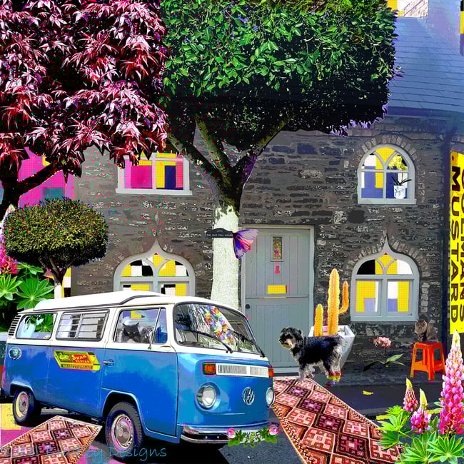 Greeting Cards Campers & Cars Set of 4 