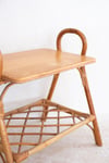 Table d'appoint vintage en rotin