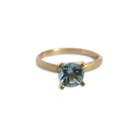 Image 1 of Blue Topaz Engagement Ring Solid 14k Yellow Gold