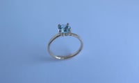 Image 3 of Blue Topaz Engagement Ring Solid 14k Yellow Gold
