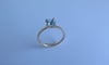 Blue Topaz Engagement Ring Solid 14k Yellow Gold
