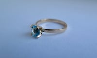 Image 4 of Blue Topaz Engagement Ring Solid 14k Yellow Gold