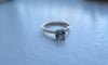 Blue Topaz Engagement Ring Solid 14k Yellow Gold
