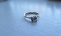 Image 5 of Blue Topaz Engagement Ring Solid 14k Yellow Gold