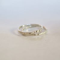 Image 2 of Sterling Silver Stackable Birch Bark Ring