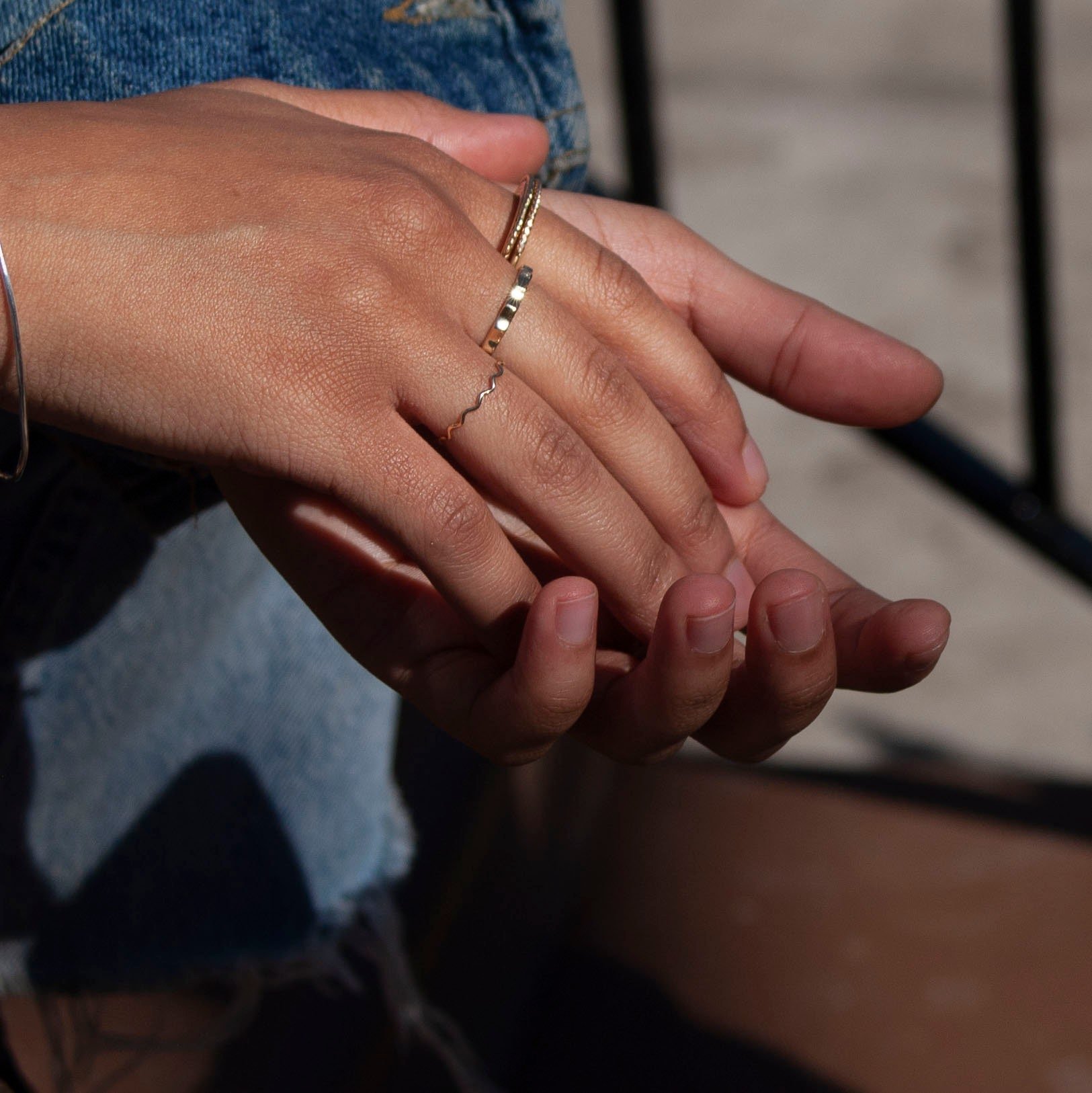 Solid 10k Yellow Gold 'Love' Script Statement Ring - High Polish, Size 8.5