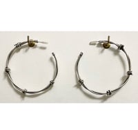 Image 1 of Sterling silver barbed wire hoops 