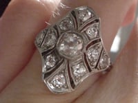 Image 5 of ANTIQUE EDWARDIAN PLATINUM OLD CUT DIAMOND 0.90CT PAVE SET RING