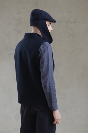 Image of FISHERMAN GILET - Navy wool £260.00