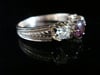 VICTORIAN 18CT RUBY AND OLD CUT DIAMOND 3 STONE RING NICE DETAIL