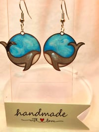 Image 3 of Handcrafted Resin Orca Earrings 