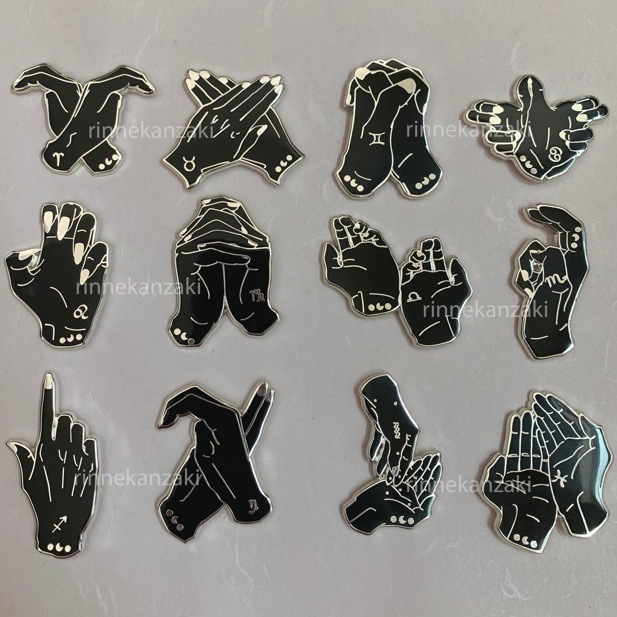 Image of Preorder - Original Zodiac Hands Enamel Pins